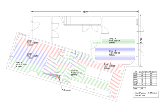 Legplan vloerverwarming - afb. 2